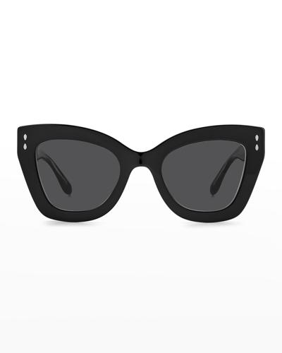 Isabel Marant Acetate & Metal Butterfly Sunglasses In Black