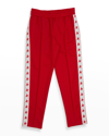 Golden Goose Kids' Boy's Star Tapered Joggers In Tango Redwhite