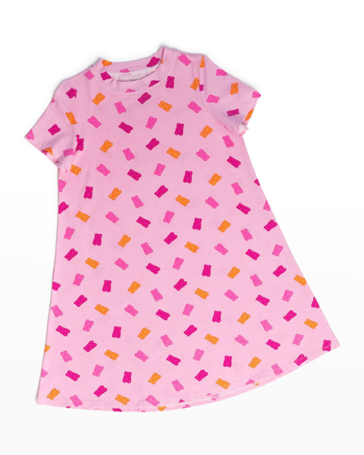 Lovey & Grink Kids' Girl's Pink Gummy Bears Lounge Dress