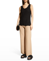 Loulou Studio + Net Sustain Limba Ribbed Organic Cotton Tank In Black