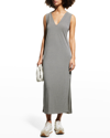 Rag & Bone Michal Knit Striped Midi Muscle Dress In Navymult