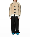 Low Classic Reversible Shearling Coat With Vegan Leather Accents In Beige