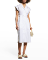 Rag & Bone Helena Button-front Linen Dress With Cap Sleeves In Sal