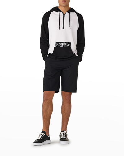 Karl Lagerfeld Men's Color Blocked Kidult Hoodie With Logo In Black/white