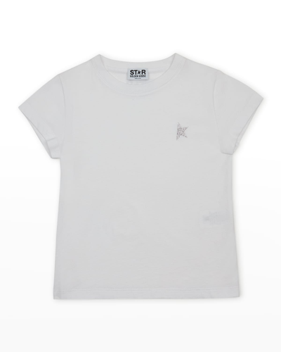 Golden Goose Kids' Girl's Star T-shirt In Whitesilver