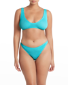 Bond-eye Swim Scout Crop Eco Bikini Top In Teal