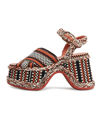 Chloé Meril High-heel Sandal Red Size 6 100% Cotton, Lambskin, Quercus Suber, Farmed, Coo Spain In Red Sand