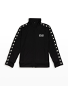 Golden Goose Boy's Zipped Star-printed Track Jacket In Blackwhite