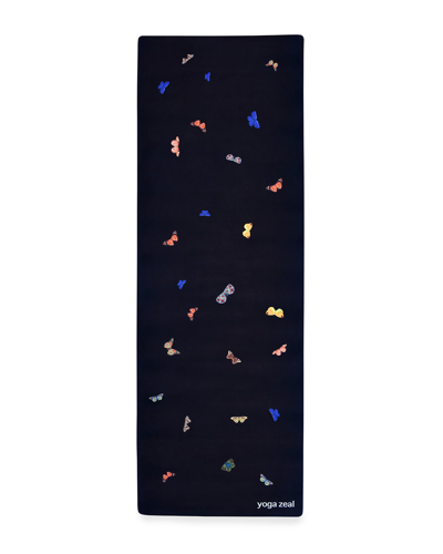 Yoga Zeal Butterfly Printed Yoga Mat In Black