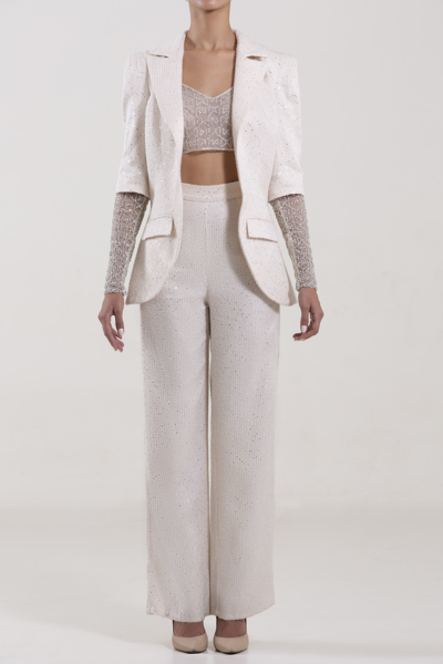 Saiid Kobeisy Beaded Top, Pants And Jacket