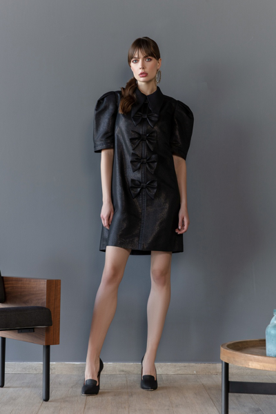 Saiid Kobeisy Brocade Mini Dress With Bows In Black