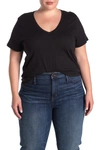 Madewell Whisper Cotton V-neck T-shirt In True Black