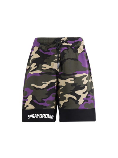 Sprayground Purple Camo Shorts In Violet