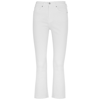Veronica Beard Carly White Cropped Slim-leg Jeans In White
