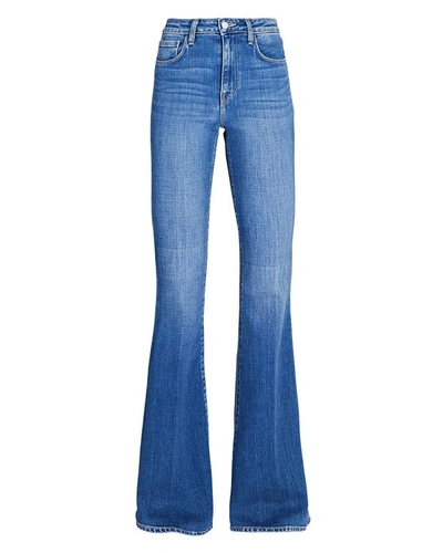 L Agence Bell High-rise Flared Jeans In Denim-lt