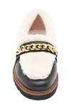 Andre Assous Phili Faux Fur Weather Resistant Loafer In Black/ Natural