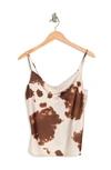 Renee C Cowl Neck Tank Top In Brown