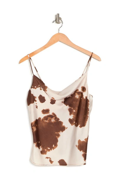 Renee C Cowl Neck Tank Top In Brown