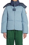 MONCLER GENIUS X JW ANDERSON TWO-TONE TWILL HOODED PUFFER JACKET