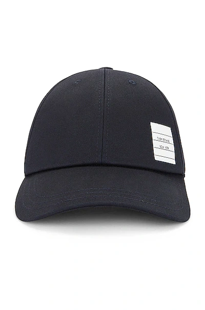 Thom Browne Blue Cotton Hat In Navy