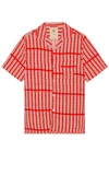 Oas Railway Short Sleeve Shirt In Red In Red