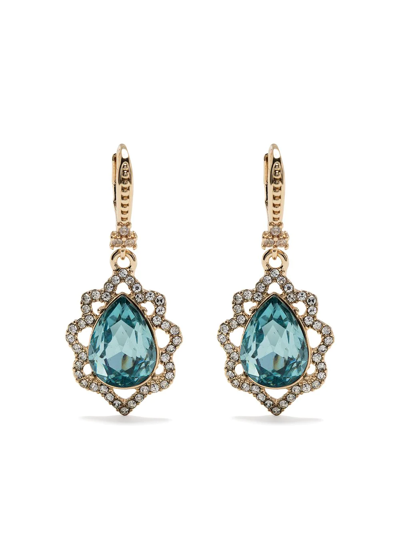 Marchesa Notte Drop-crystal Hoop Earrings In Gold