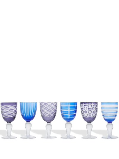 Polspotten Cobalt Wine Glasses (set Of 6) In Blau
