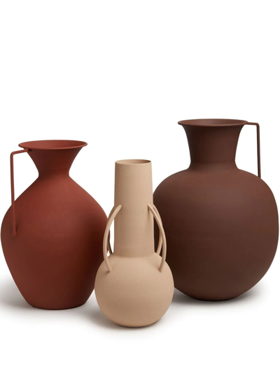 Polspotten Set Of Three Roman Vases In Brown