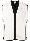 Gr10k Neutral Klopman Pointer Zipped Vest In Weiss