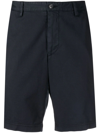 Hugo Boss Logo-patch Cotton Shorts In Blue