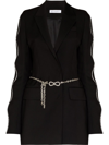 Mach&mach Crystal Bow Chain Belt Blazer Minidress In Black