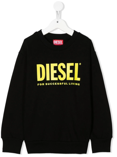 Diesel Sweatshirt In Cotton With Logo In Schwarz