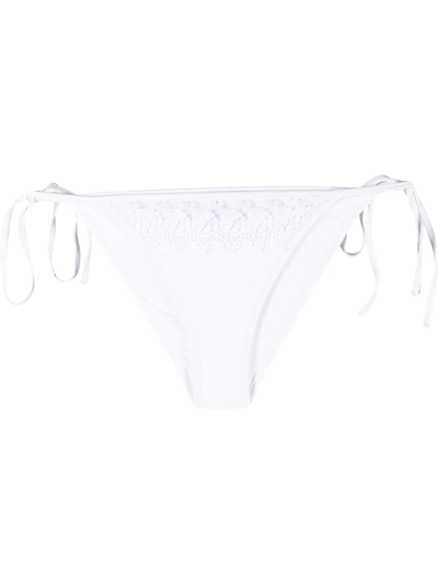 Charo Ruiz Crochet-trim Bikini Bottoms In Weiss