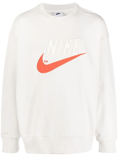 Nike Swoosh Cotton Sweatshirt In Weiss