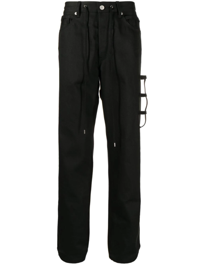 Takahiromiyashita The Soloist Straight-leg Drawstring Trousers In Schwarz