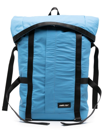 Ambush Logo-patch Foldover Backpack In Blau