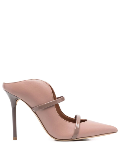 Malone Souliers Maureen 100mm Pointed-toe Mules In Nude