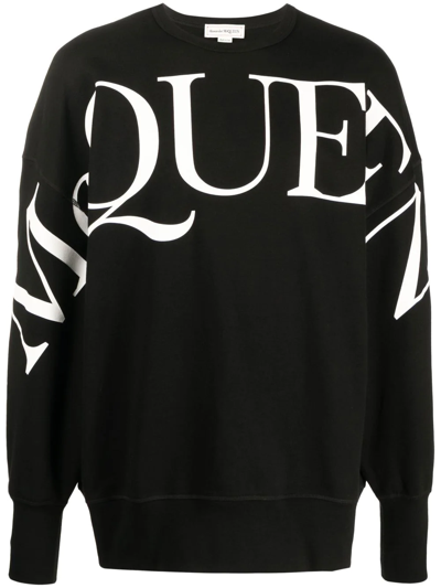 Alexander Mcqueen Black Large Logo Cotton Sweatshirt