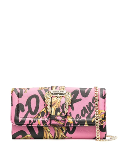 Versace Jeans Couture Baroque Pattern-print Leather Purse In Rosa