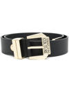 VERSACE JEANS COUTURE ENGRAVED-LOGO LEATHER BELT