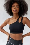 Year Of Ours Robin Cutout One-shoulder Sports Bra In Black