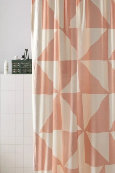 Urban Outfitters Pinwheel Shower Curtain In Soft Peach