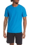 Rhone Crew Neck Short Sleeve T-shirt In Blue Jewel Heather