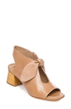 Bernardo Lizzie Leather Knot Zip Sandals In Sand Leather
