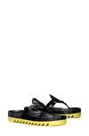 Tory Burch Miller Cloud Lug Flip Flop In Perfect Black / Citrus