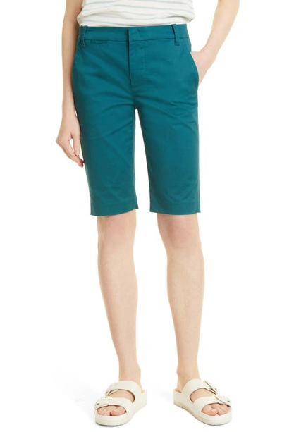 Vince Coin-pocket Cotton Bermuda Shorts In Blue