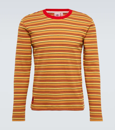 Adidas Originals X Wales Bonner Yellow Striped Cotton T-shirt
