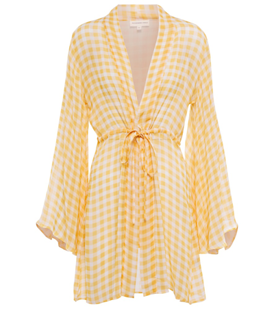 Alexandra Miro Checked Minidress In Yellow Gingham