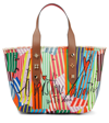 Christian Louboutin Frangibus Medium Printed Canvas Tote In Multi/coconut/gold