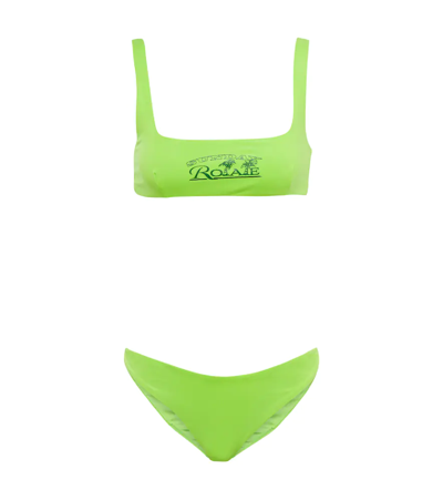 Rotate Birger Christensen Pearla Logo Bikini In Green Flash